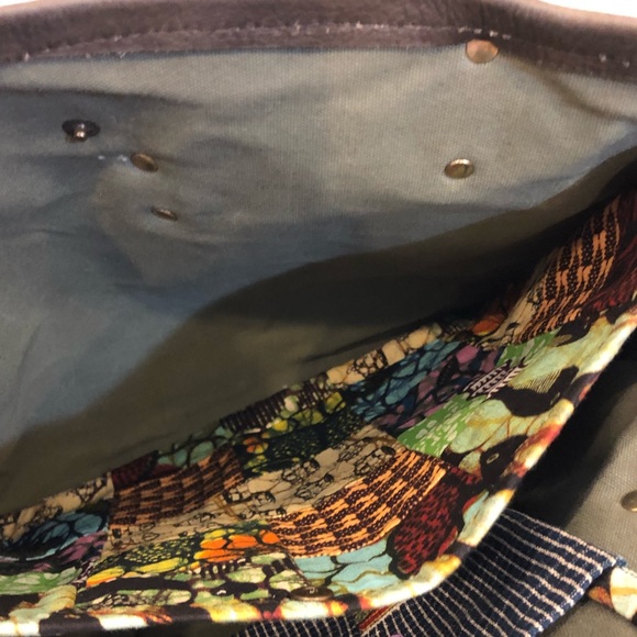 Kauli Handmade Leather & Patchwork Textile Shoulder Bag “the Reader Tote” Purse - Picture 6 of 8